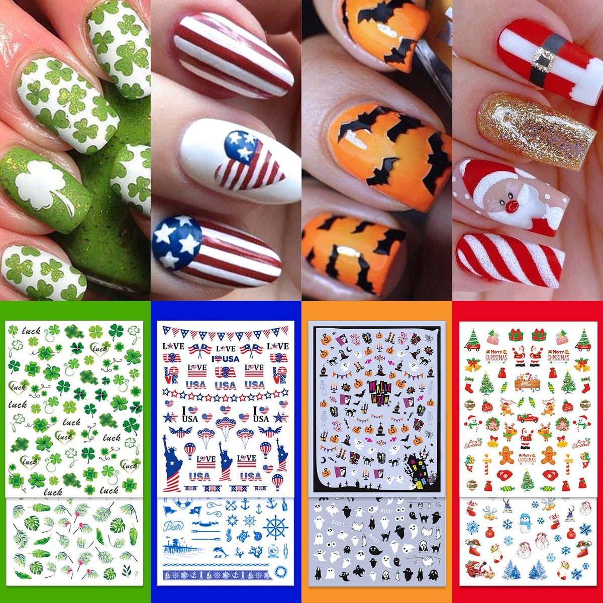 IDDFEVE pegatinas de primavera para uñas, fácil aplicación y duración