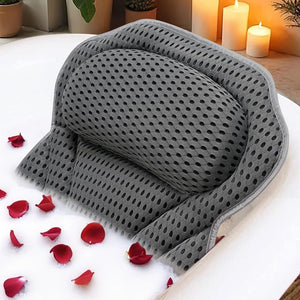 Idle Hippo, almohada de baño con malla de aire 4D para mayor comodidad y secado rápido.