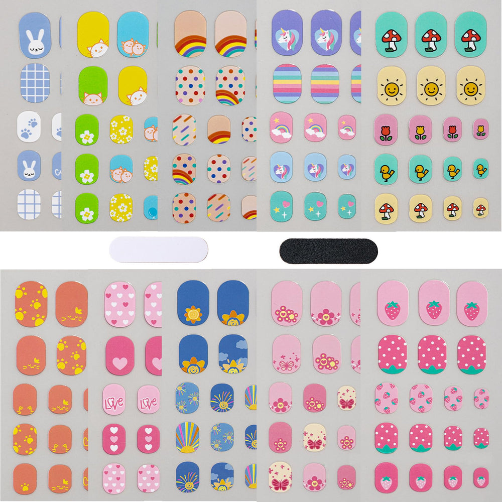 IHUKEIT diseños multicolores para uñas de niñas, fácil de aplicar en casa.