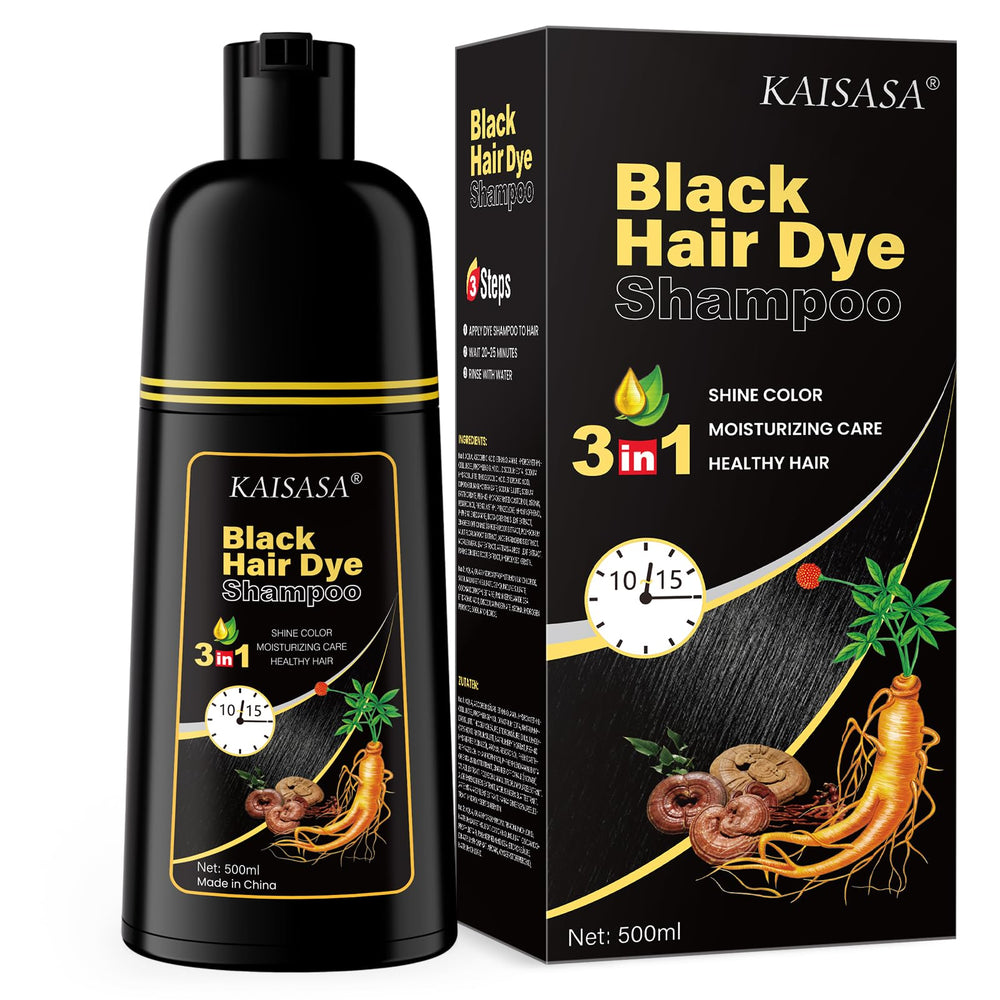 IIIMEIDU Tinte 3 en 1 para cabello negro cubre canas con suavidad y naturalidad