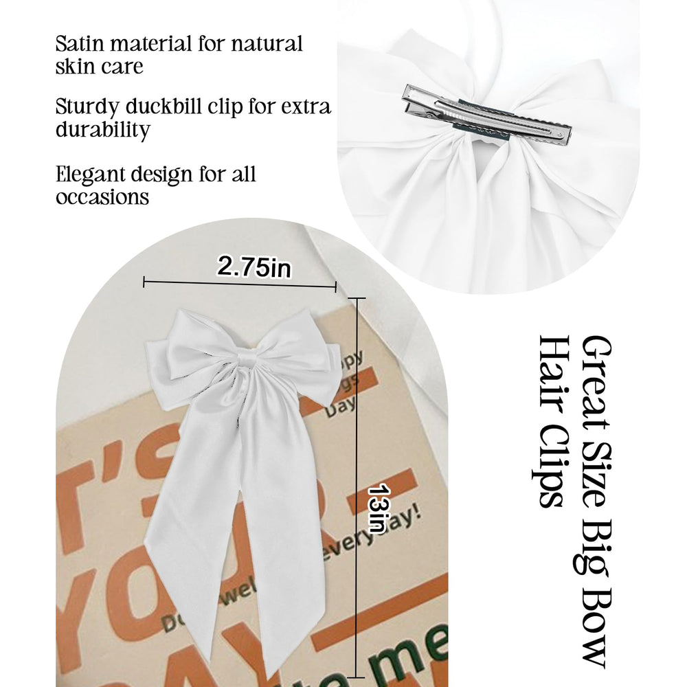 illpta broche cabello lazo blanco diseño clásico para ocasiones.