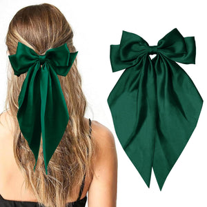 illpta broches cabello gran lazo verde para un look elegante