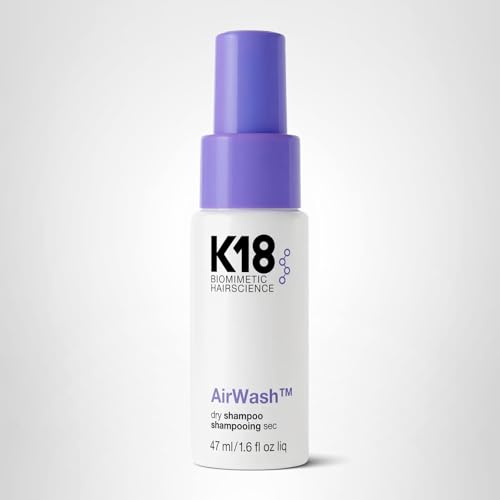 K18 AirWash Dry Shampoo sin aerosol — Equilibra el cuero cabelludo y controla el sebo, 1.6 fl oz