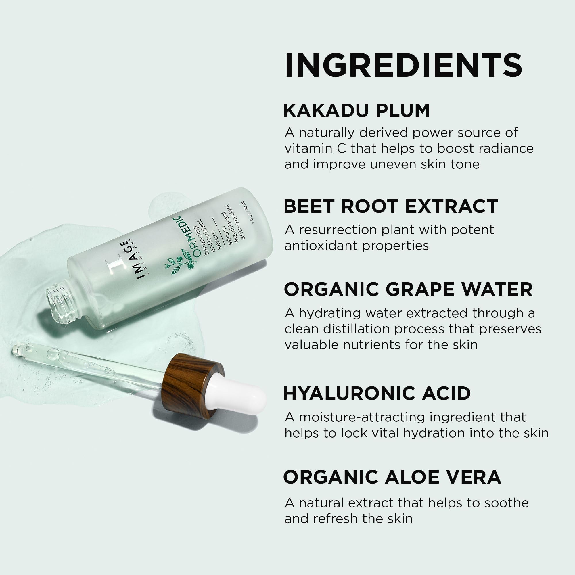 Kakadu plum con vitamina C para tono uniforme y luminosidad.