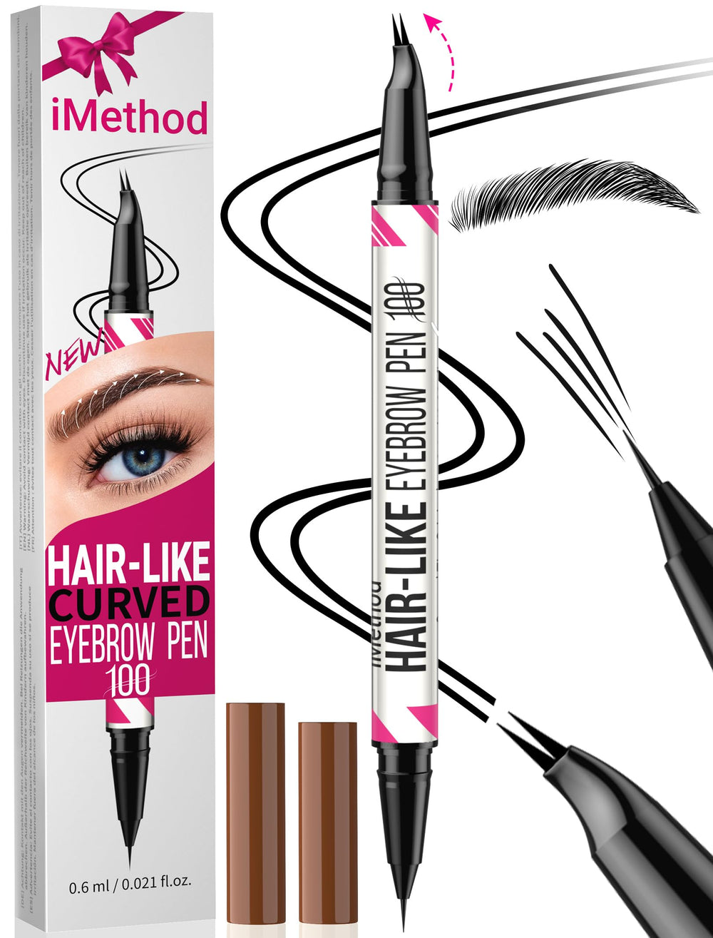 iMethod cejas lápiz curva-punta para trazos naturales