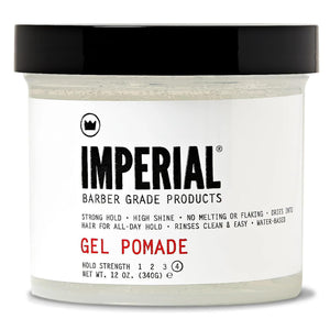 Imperial Gel Pomade, aplicación ligera para control preciso durante todo el día.