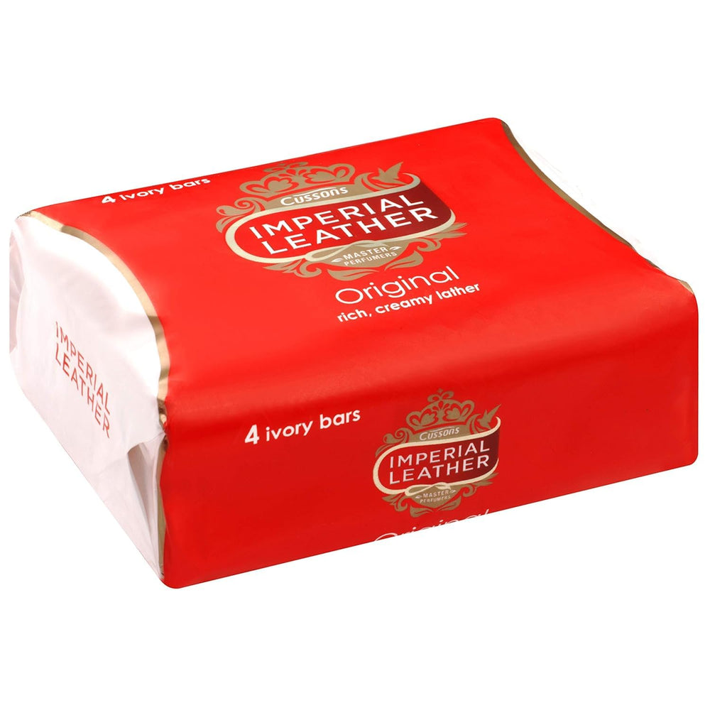Imperial Leather insignia negro rojo destaca el diseño y refuerza el aroma distintivo.