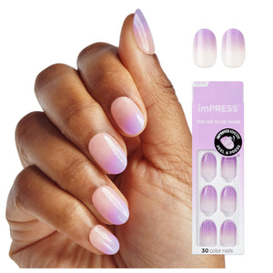 imPRESS atrevete-ombre-morado-uñas-corto-oval-natural y listas para usar