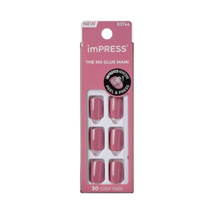 imPRESS Rosa pétalo, uñas cortas listas para usar sin pegamento.