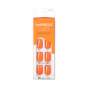 Uñas imPRESS Mango Dulce listas para usar, sin esmalte ni secado.