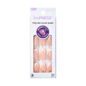 imPRESS KISS uñas frances medias: aspecto natural y elegante para uso diario