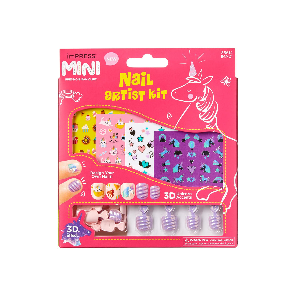 imPRESS kit-artista-uñas-mini-rosa para manualidades seguras y divertidas en casa.