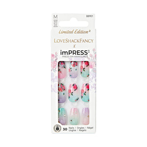 Uñas imPRESS LoveShackFancy Lilac Crush edición limitada para un look glamoroso.
