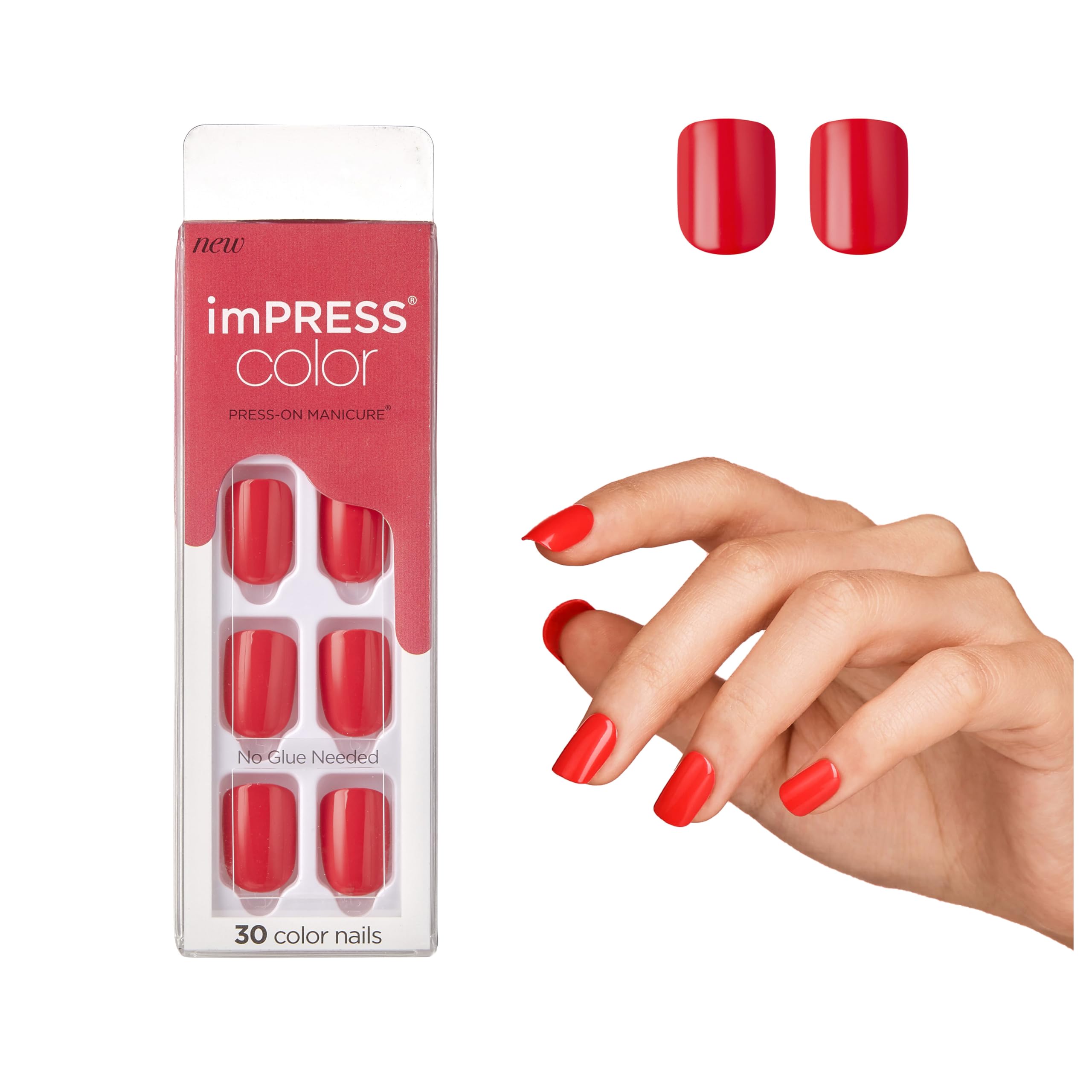 Manicura imPRESS con uñas postizas de color, lista para usar sin esmalte
