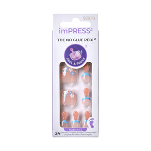 Uñas postizas para pies de imPRESS con diseño paraíso sin pegamento