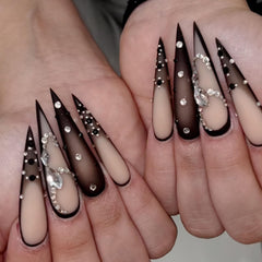 IMRAIN Black Ombre: primer plano del material de calidad para uñas duraderas