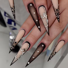IMRAIN Black Ombre: paquete de uñas listo para manicura rápida