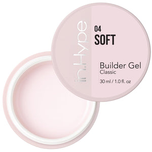 IN.HYPE UV/LED Hard Builder Gel muestra la capa media para extensiones duraderas.