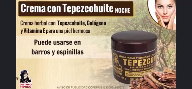 Indio Papago Crema Nocturna Tepezcohuite: experiencia sensorial del ritual nocturno.