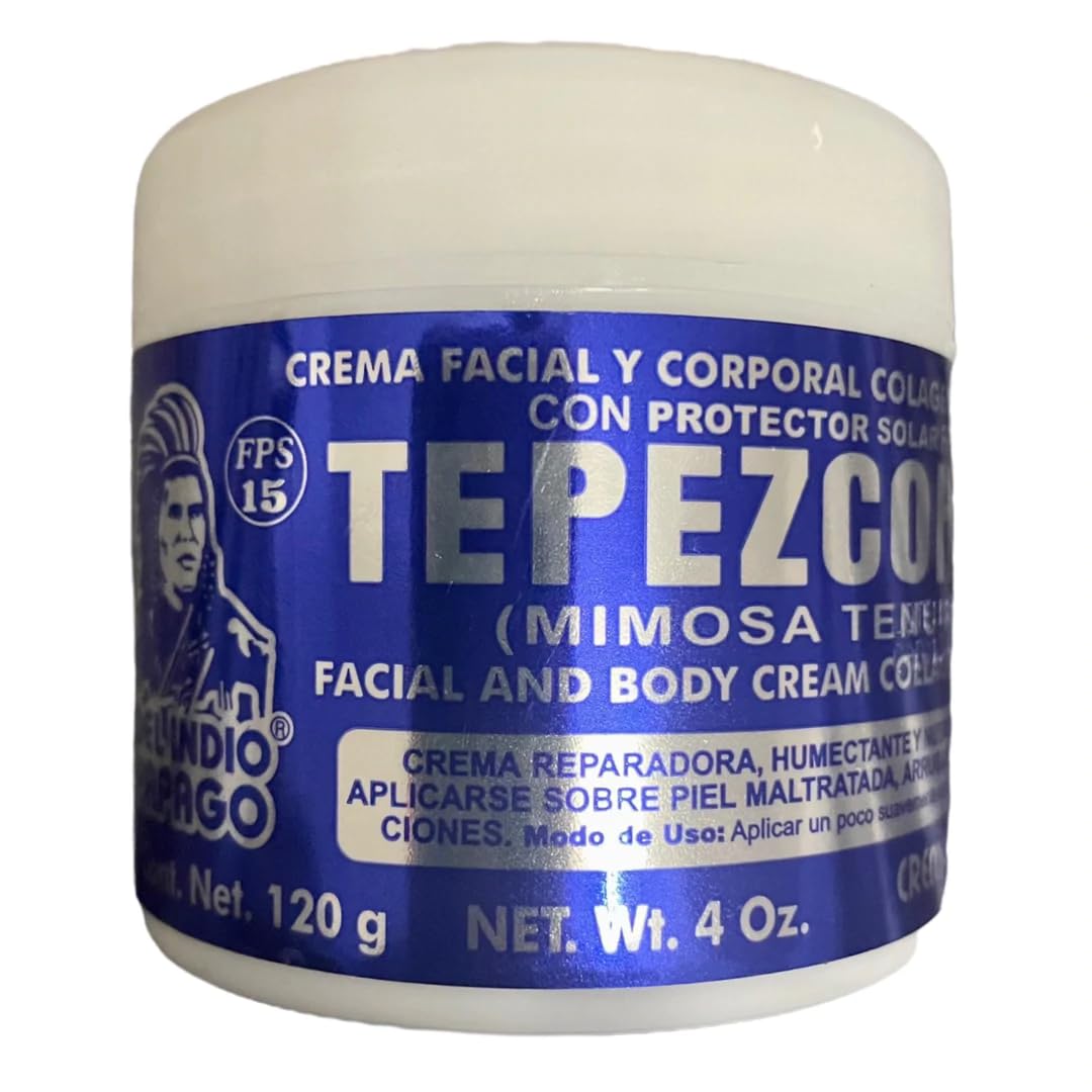 Indio Papago Tepezcohuite crema facial blanca, textura suave para uso diario