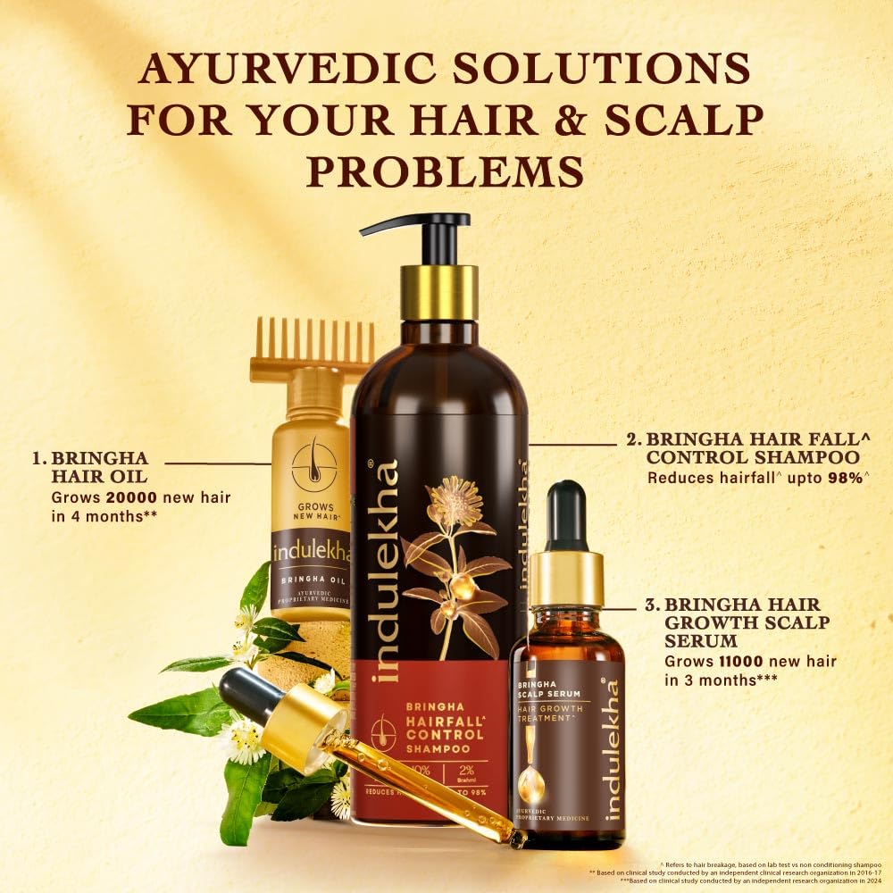 INDULEKHA Bringha Shampoo, ingredientes ayurvédicos para un cuidado tradicional del cabello