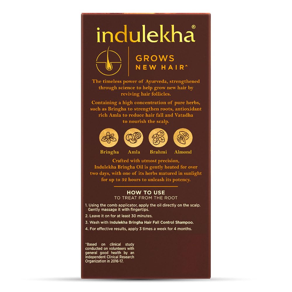 INDULEKHA Bringha Ingredientes naturales: mezcla herbal para el cuero cabelludo
