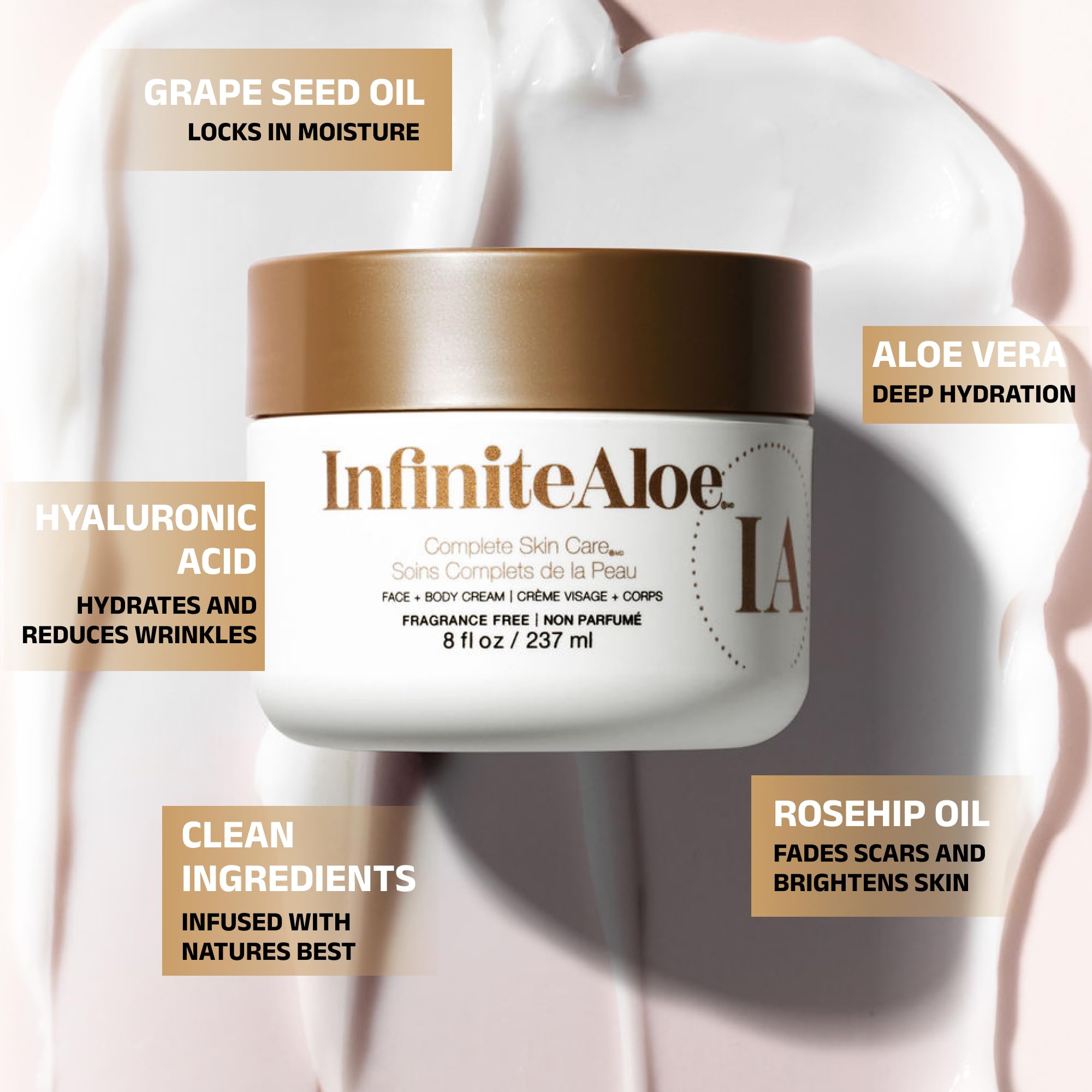 Infinité Aloe en tarros viaje 0.5 oz para cuidado diario móvil