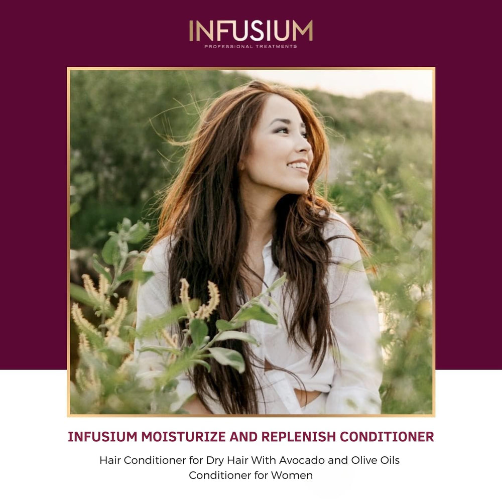 Infusium, rutina diaria de cuidado capilar para cabello saludable.