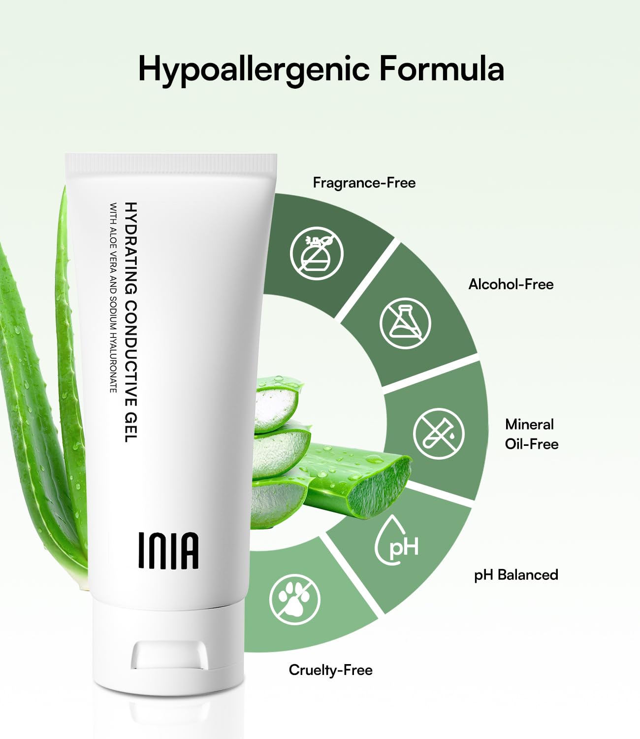 INIA gel conductor para uso facial con dispositivos de belleza