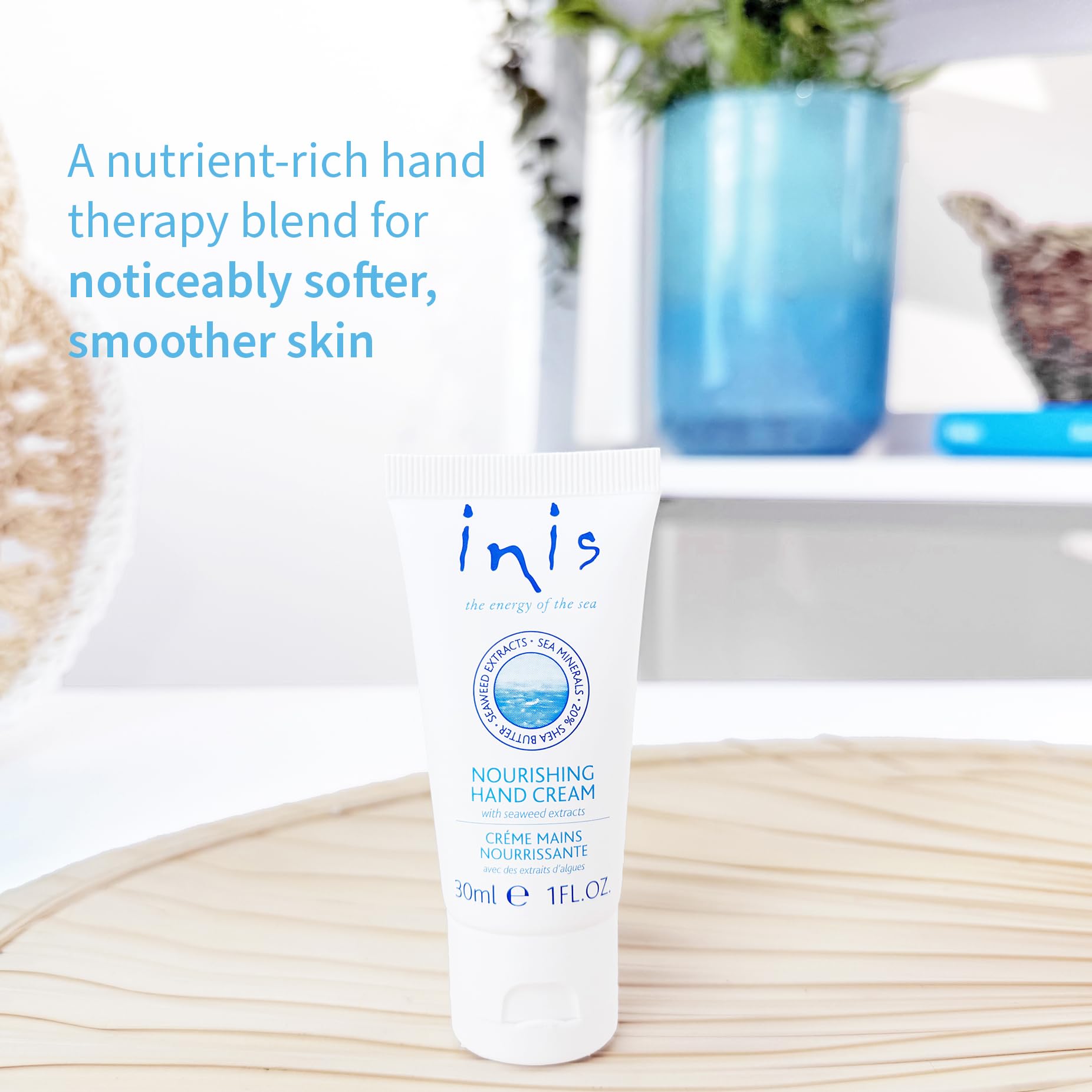 Inis crema manos con aceite de argán, hidratación profunda y suavidad.
