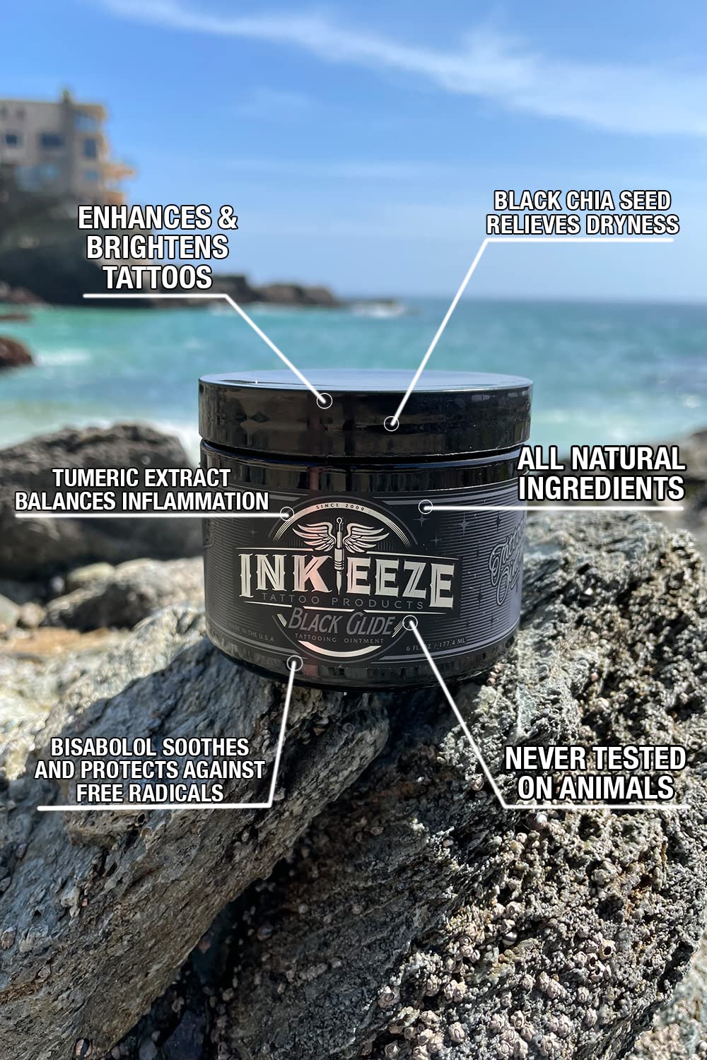 INK-EEZE fórmula vegana y libre de crueldad, sin pruebas en animales