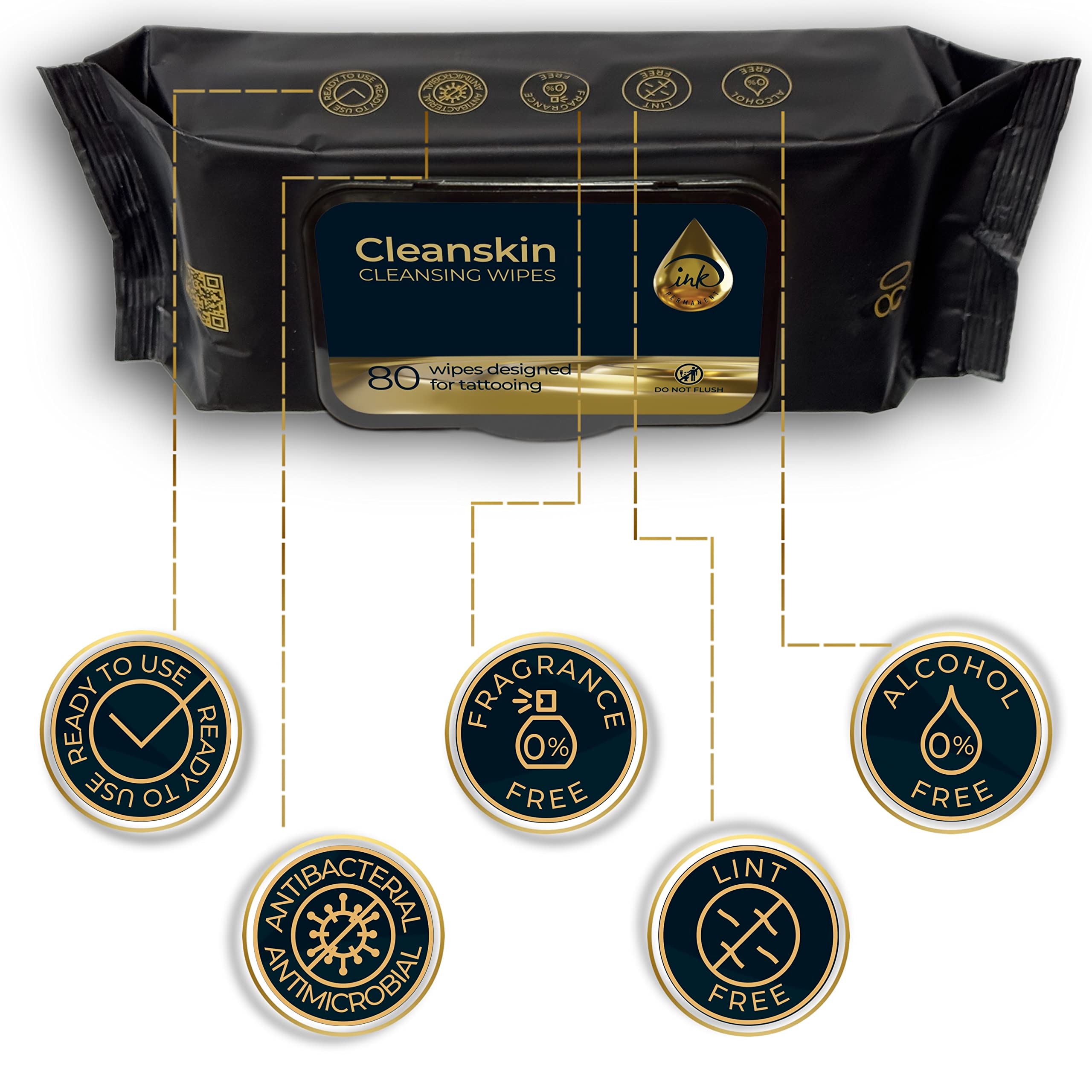 Ink Permanent CleanSkin, ingredientes naturales que limpian sin afectar la anestesia.