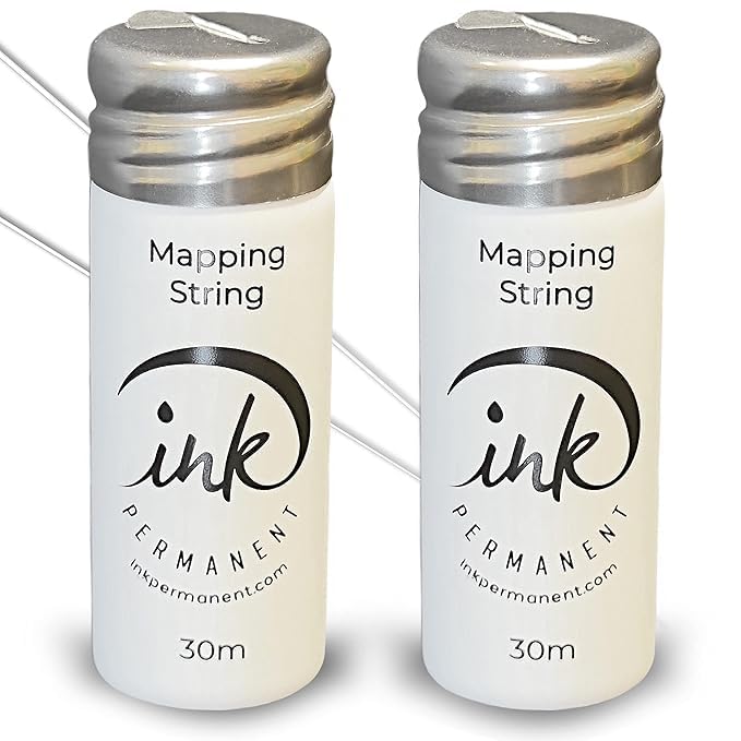 Ink Permanent hilo de mapeo para cejas blanco con marcas visibles para delinear con precisión.
