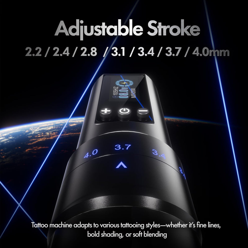 INKin máquina-tatuaje-inalámbrica: motor-9500-rpm para trazos suaves.