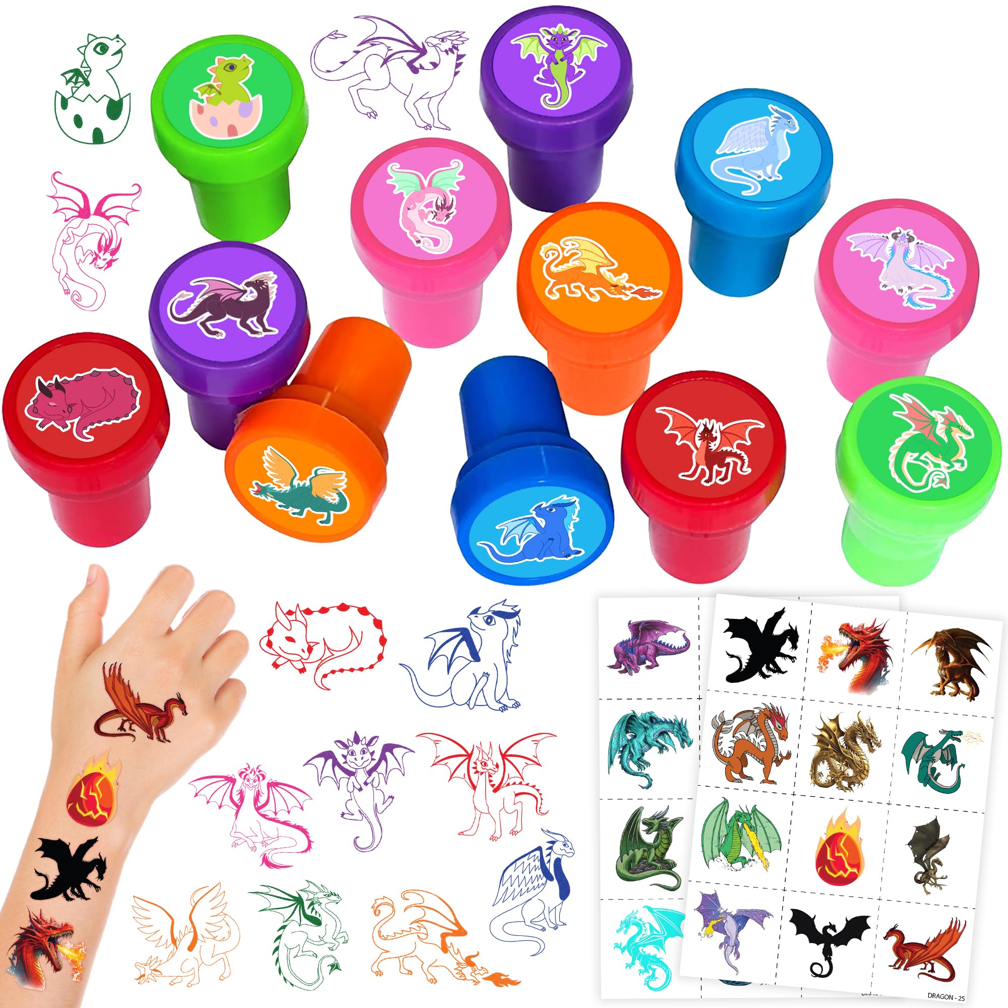 INKSOMOBA estampa de dragon con 12 diseños para manualidades y fiestas