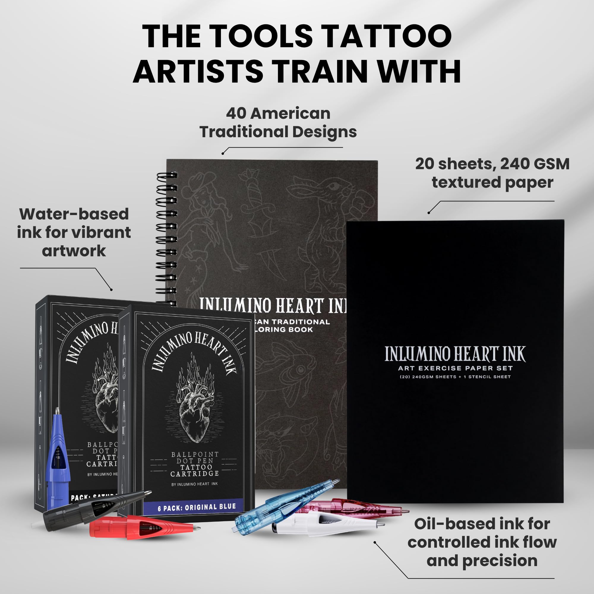 Inlumino Heart Ink duración de 2–4 horas por carga, uso continuo