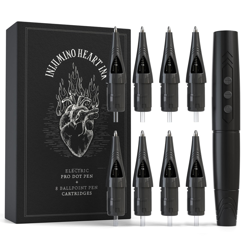 Inlumino Heart Ink pluma de práctica para tatuajes, ideal para practicar dotwork en papel