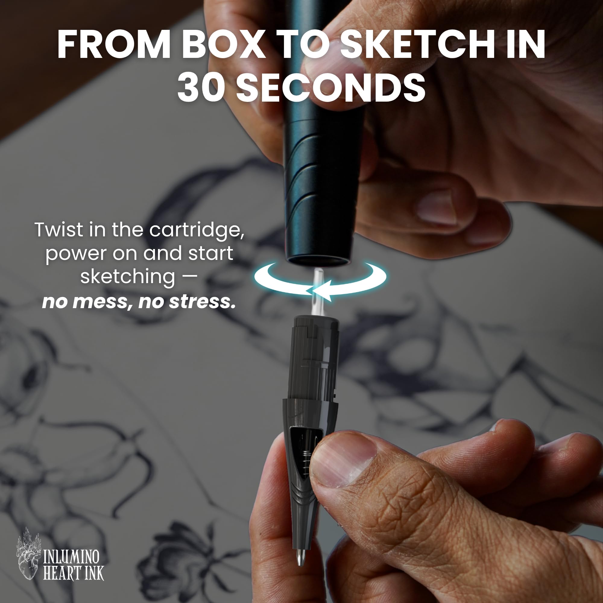 Inlumino Heart Ink velocidad de hasta 10500 RPM para trazos definidos