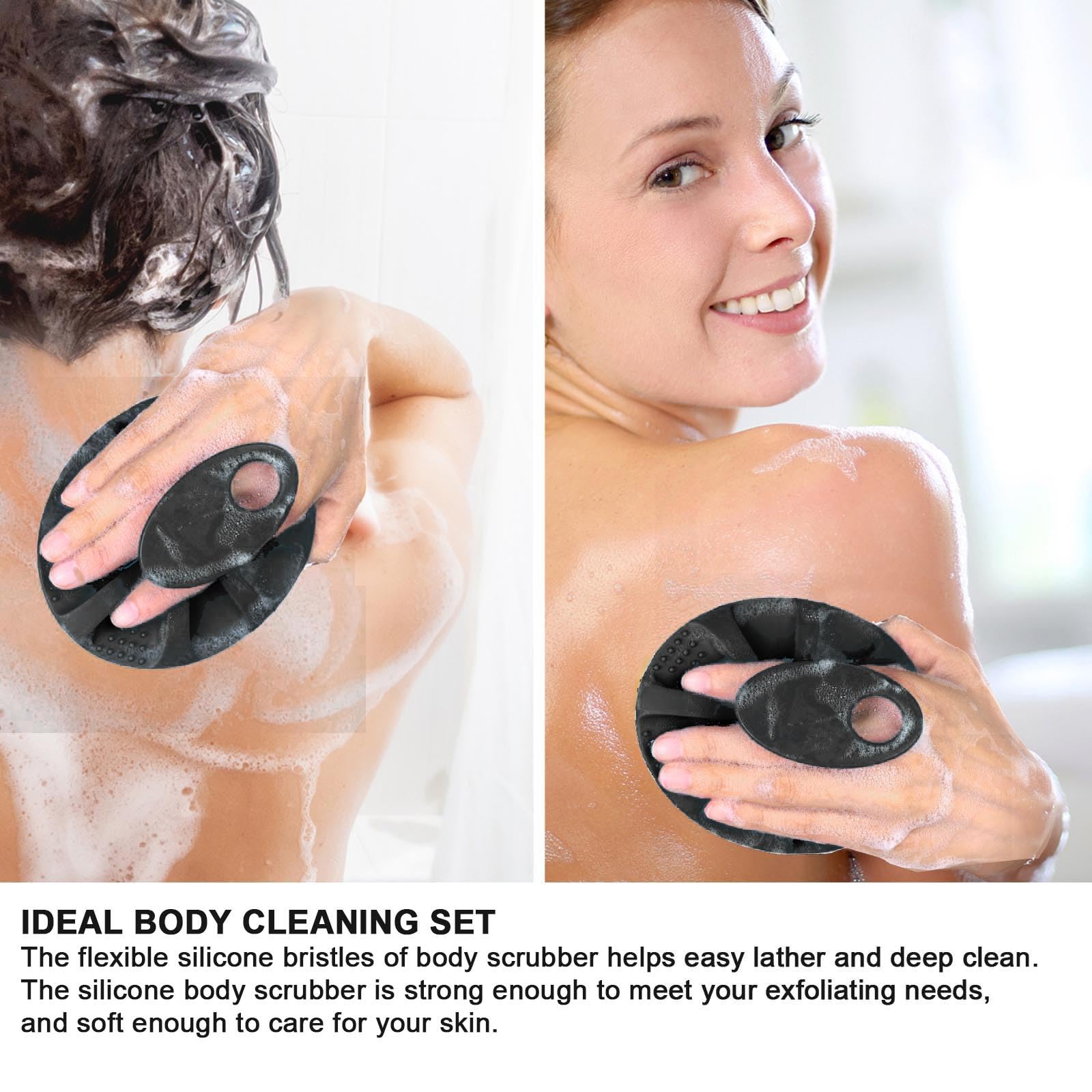 INNERNEED brocha de ducha de silicona suave, limpieza diaria sin irritación.