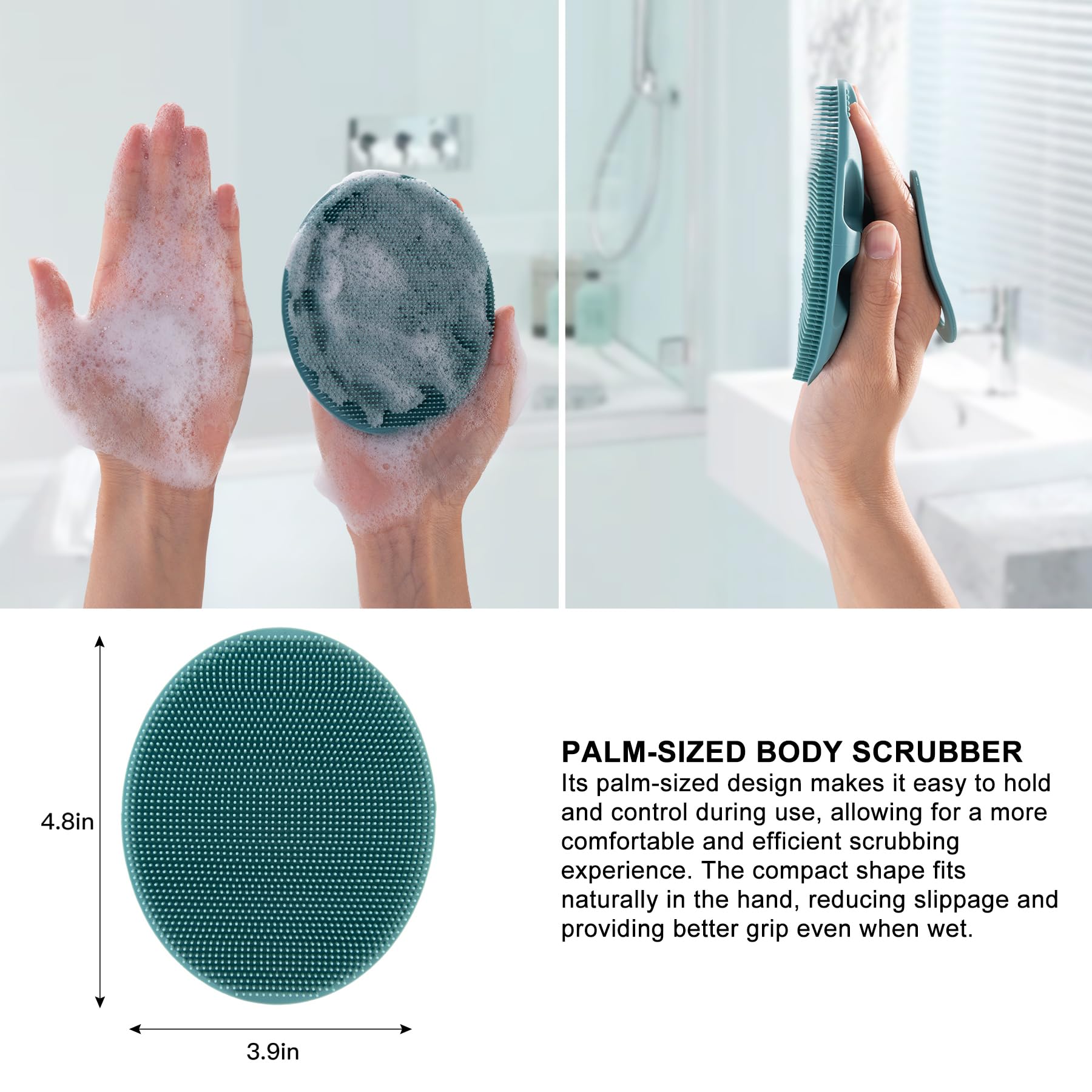 INNERNEED cepillo corporal de silicona con mango ergonómico para un agarre estable
