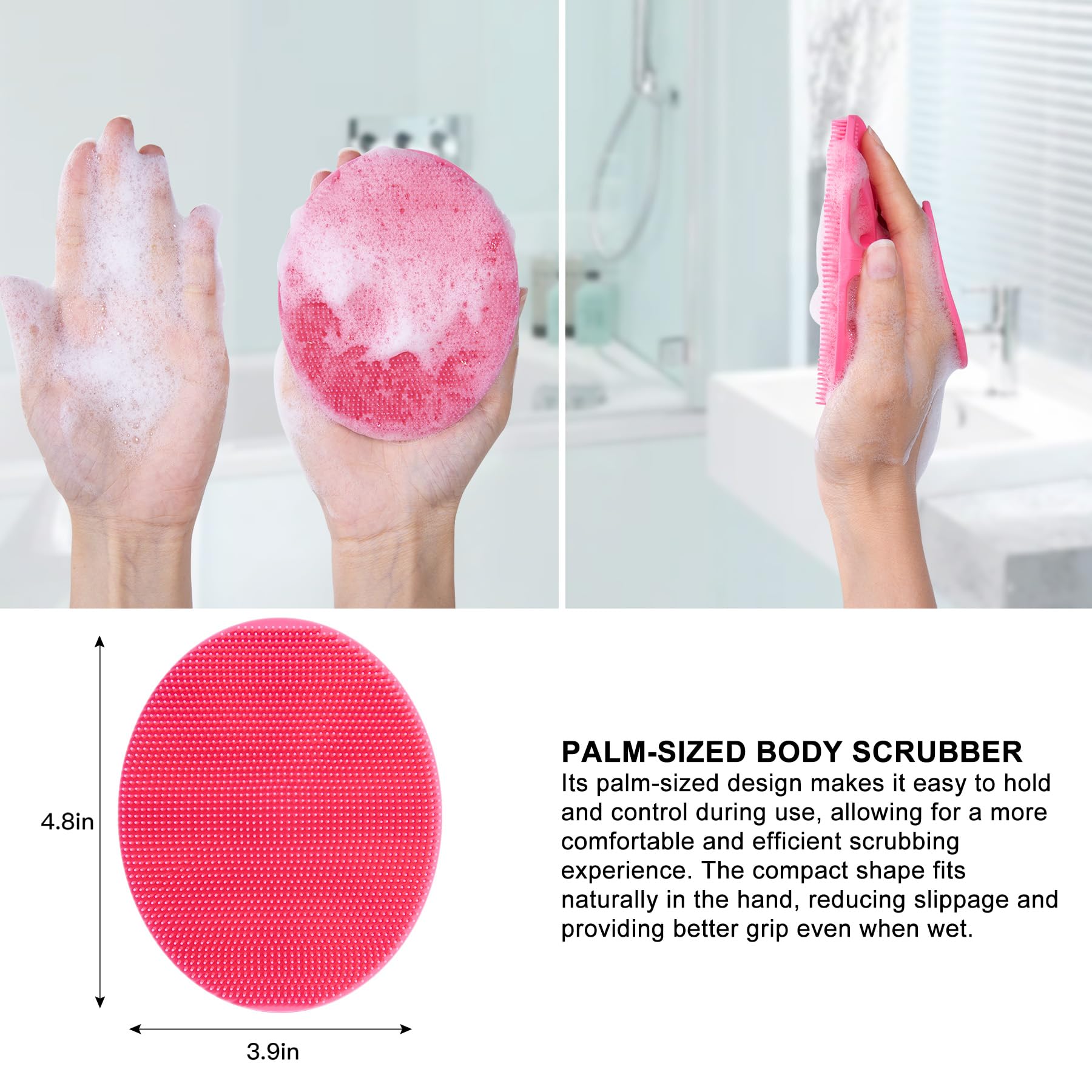 INNERNEED cepillo con mango ergonómico para agarre cómodo en la ducha