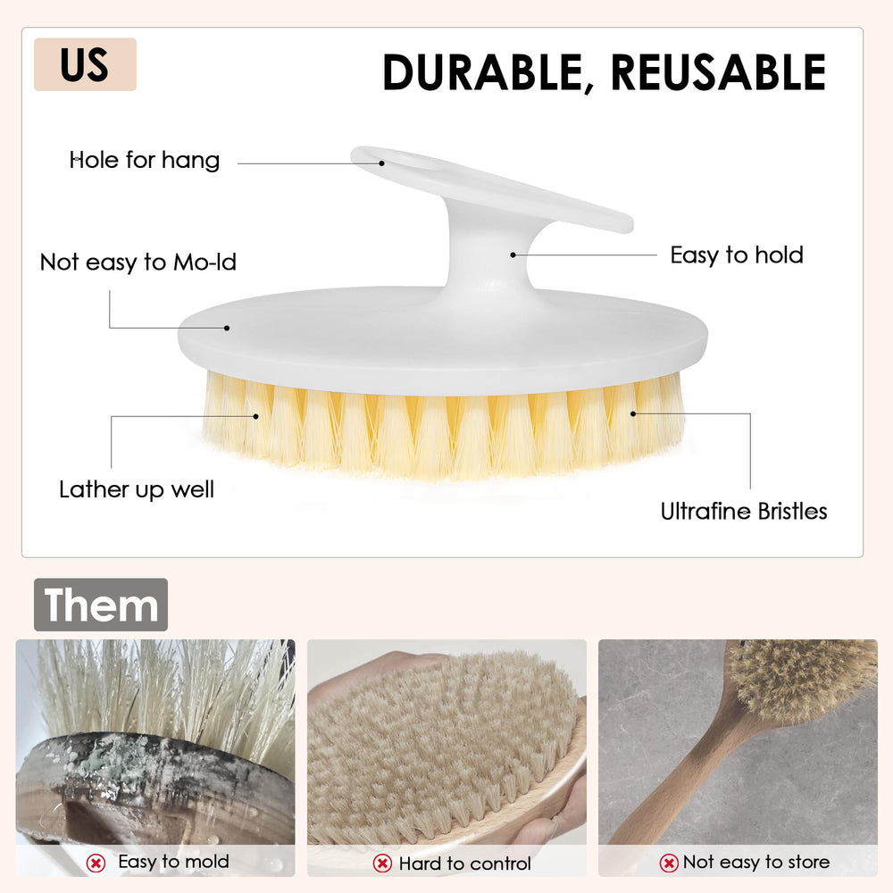 INNERNEED cerdas plásticas ultrafinas exfolian suavemente y eliminan impurezas.