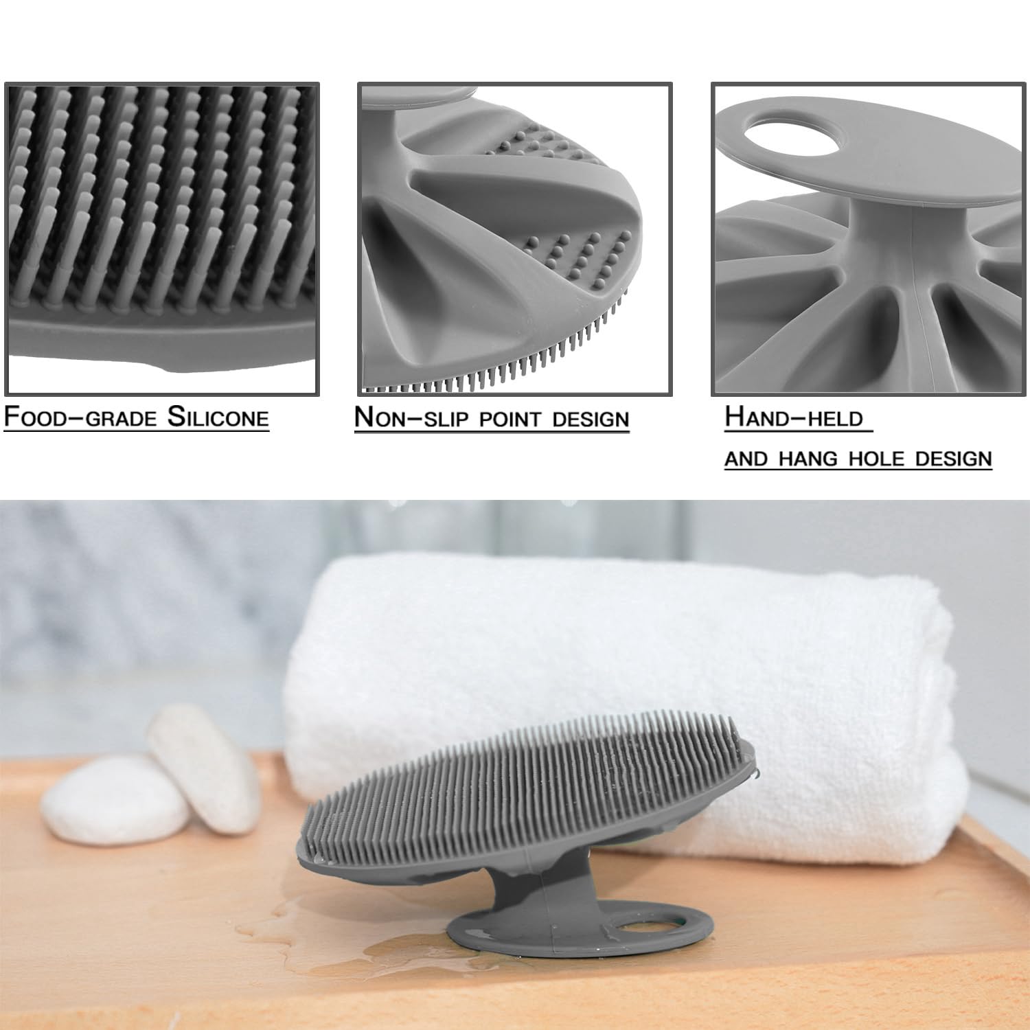 Innerneed cerdas de silicona higiénicas para una limpieza rápida y sin residuo.