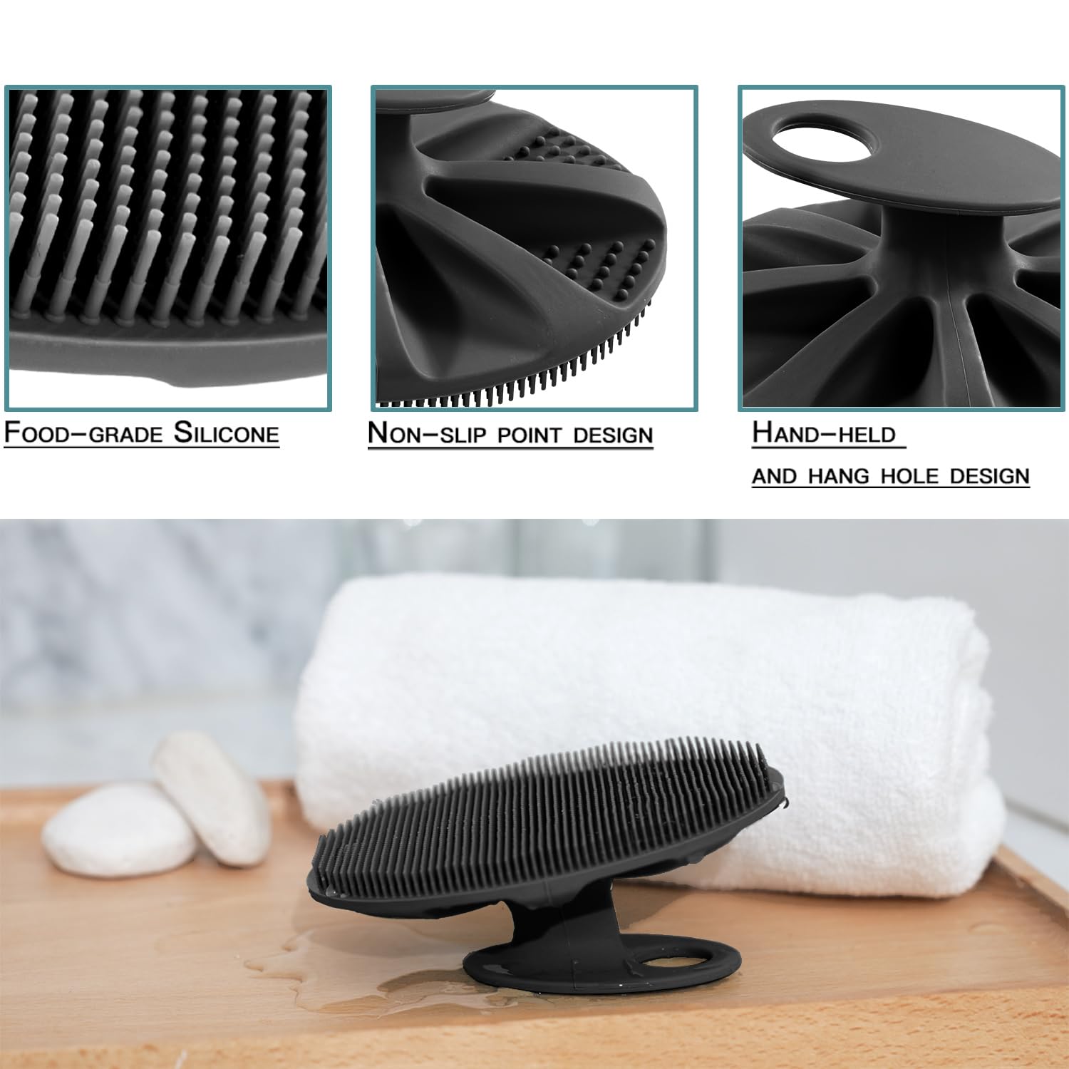 INNERNEED masaje relajante con silicona para cuerpo, mejora la relajación durante la ducha.
