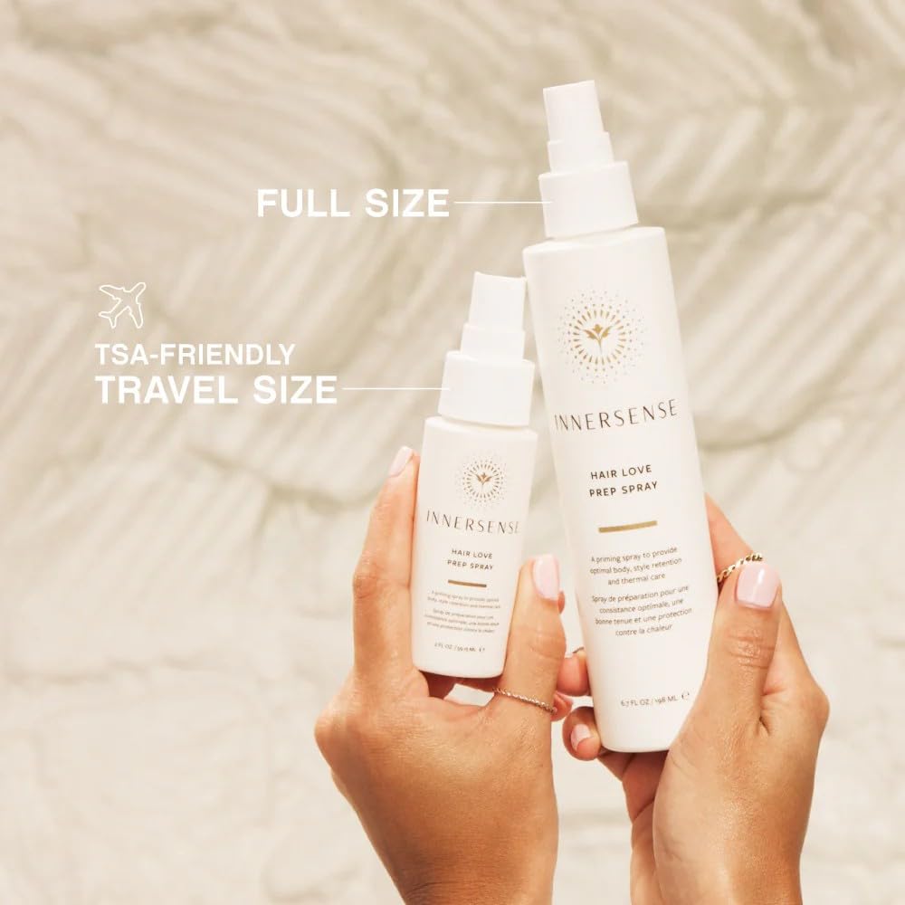 INNERSENSE Hair Love Prep Spray, aplicación en manos para volumen y control