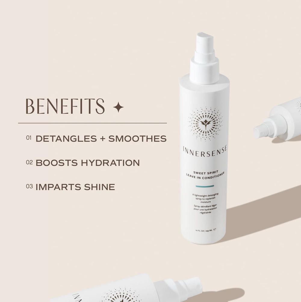 INNERSENSE Sweet Spirit, aplicación en cabello mojado para desenredar.