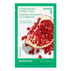 innisfree mascarilla granada, hoja hidratante para piel suave y radiante.