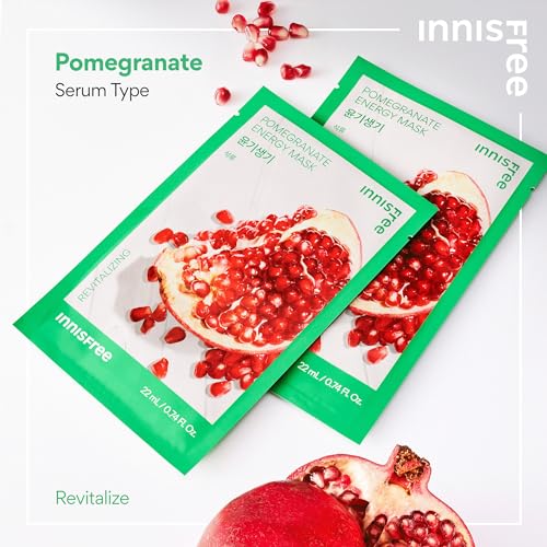 innisfree mascarilla granada, suero suave para brillo natural inmediato.