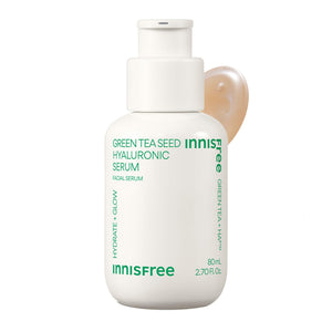 innisfree suero hialuronico te verde botella muestra hidratación suave y brillo