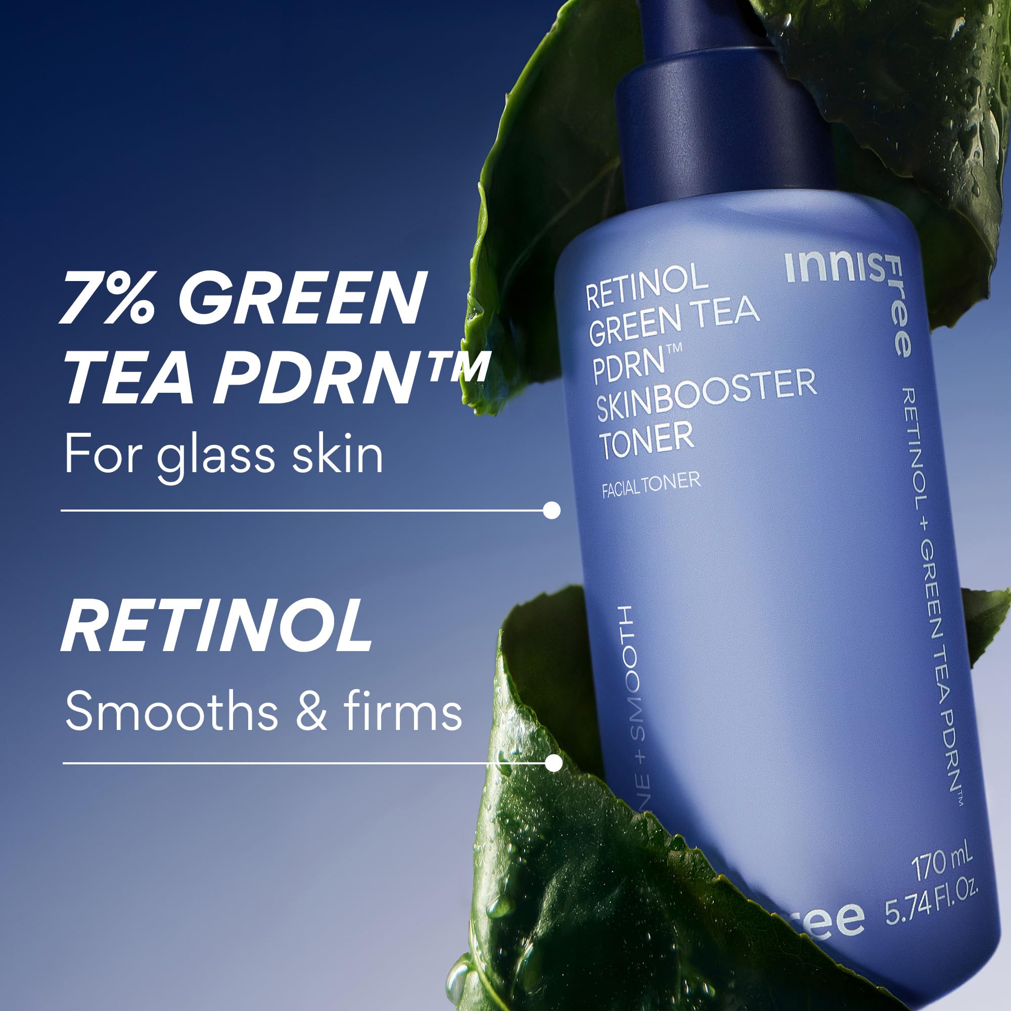 innisfree Tónico Retinol con Té Verde PDRN prepara la piel para rutinas y cosméticos